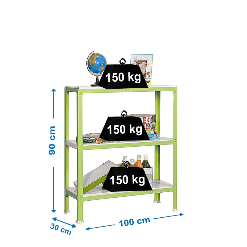 Vannatta 100 cm W Steel Adjustable Height Shelving Unit, Green