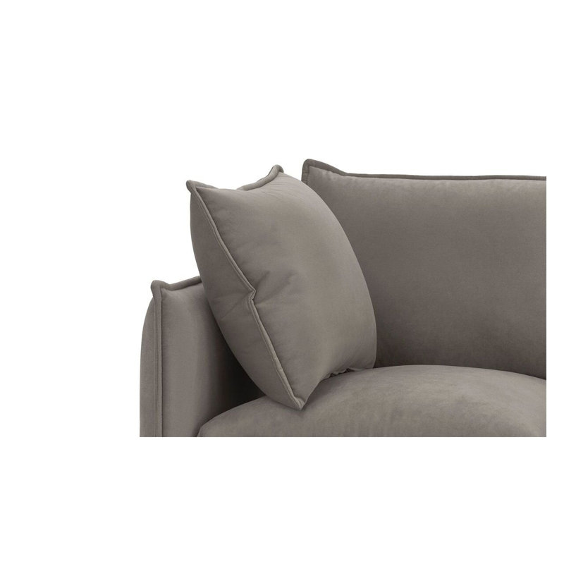 Neshay 3 Seater Velvet Sofa, Light Grey