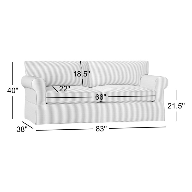 Amari 83'' Slipcovered Sofa, Cruise Adrift Woven Stripe