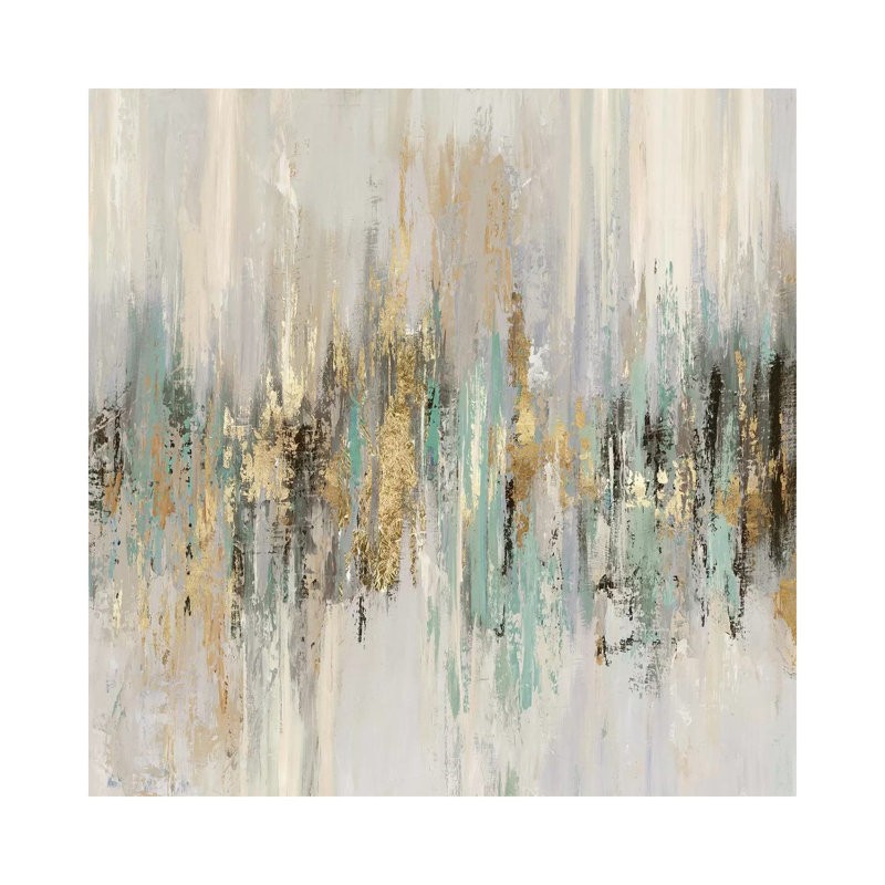 «Dripping Gold II» par Tom Reeves - reproduction d'art, H 48 po x l 48 po x 1,5 po, Toile tendue