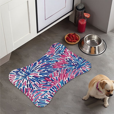 Preppy Spark Patterns - 1 Piece Bone Shape Feeding Mat