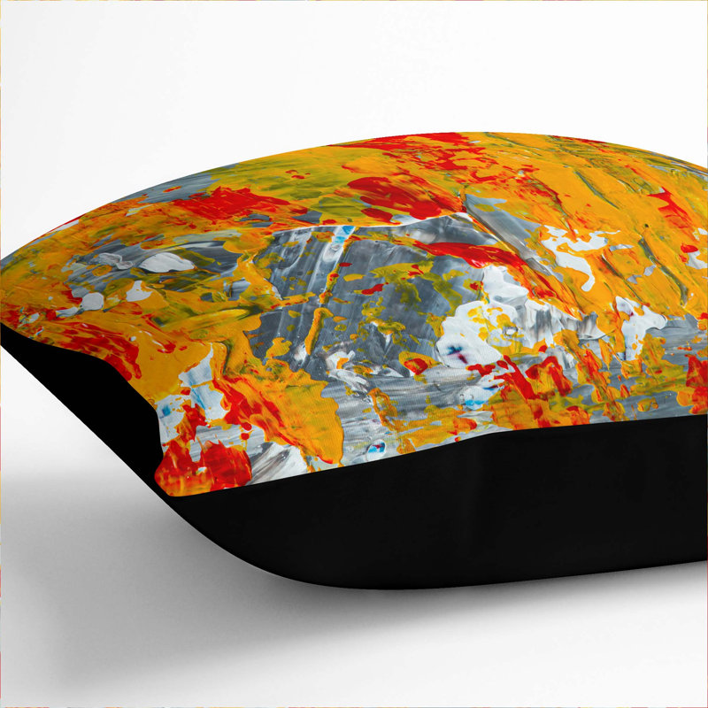 Abstract Square Cushion, 55 x 55 cm, Black