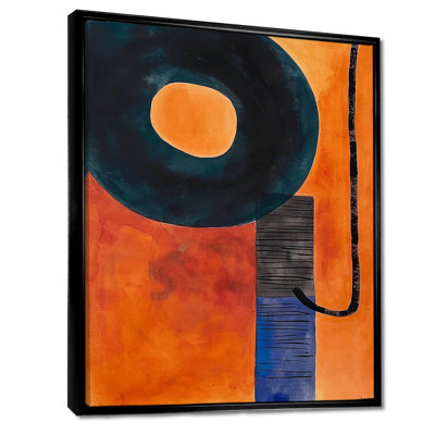 Retro Dada Painting Orange Black - Abstract Wall Art Print