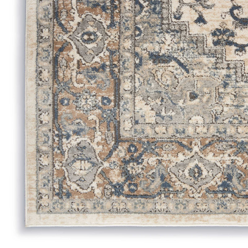 Jurado Oriental Ivory/Gray/Beige Area Rug, Rectangle 3'9" x 5'9"