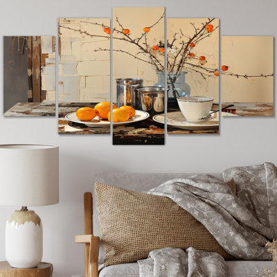 «Morning Morning Feast I» sur toile, reproduction de 5 pièces