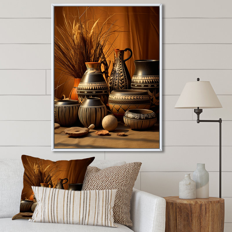 Art de la ville de Villeparis, poterie Serenity I, H 32 po x l 24 po x P 1 po, Cadre flottant blanc