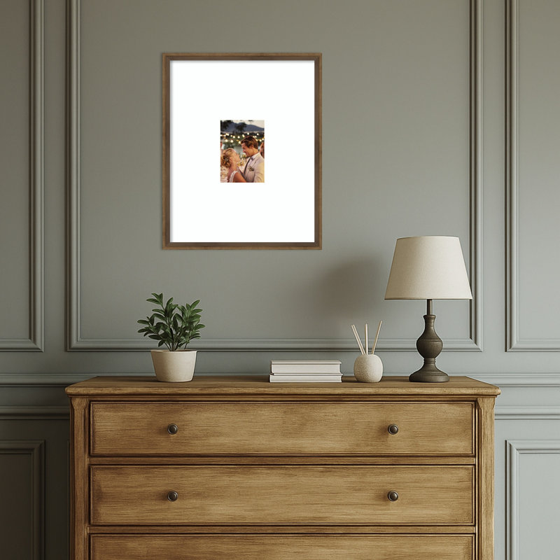 Cadre photo Lucie, 16 x 20 emmêlés à 5 x 7, Lucie bronze clair lisse blanc brillant