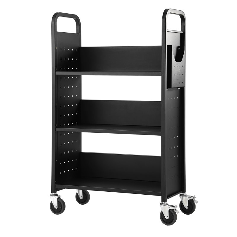 49.2'' H x 31.1'' W Book Cart with Wheels, Black