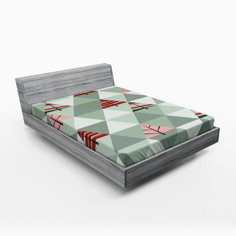 Microfiber Geometric Fitted Sheet, Full Fitted Sheet