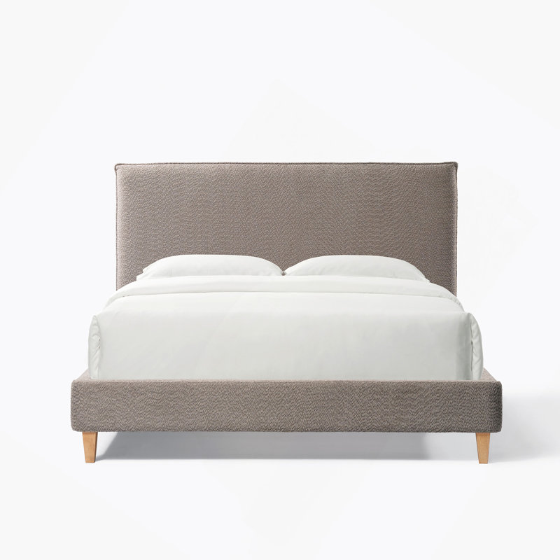 Lit moderne, lit plateforme tapissier Vireo