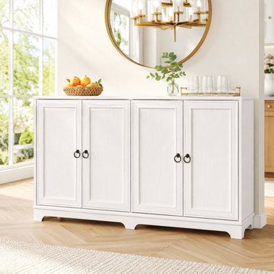 59" W Farmhouse 4-Door Sideboard Buffet Cabinet with Adjustable Shelves