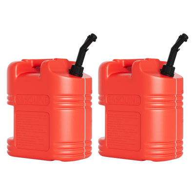 2 Pack EPA-Compliant 5 Gallon (20L) HDPE Portable Fuel Transfer Tank with Liquid Level Indicator, Impact & Corrosion Resistant Compact Storage Tank for Boats, RVs, Cars & Outdoor Power Equipment, Red
