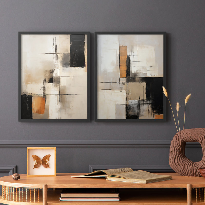 ABSTRACT Series CCCCLXIV - Impression encadrée de qualité supérieure - prête à être accrochée - aucun clou requis - aucun clou requis