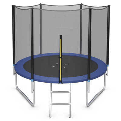 Gymax Round Backyard Trampoline with Safety Enclosure