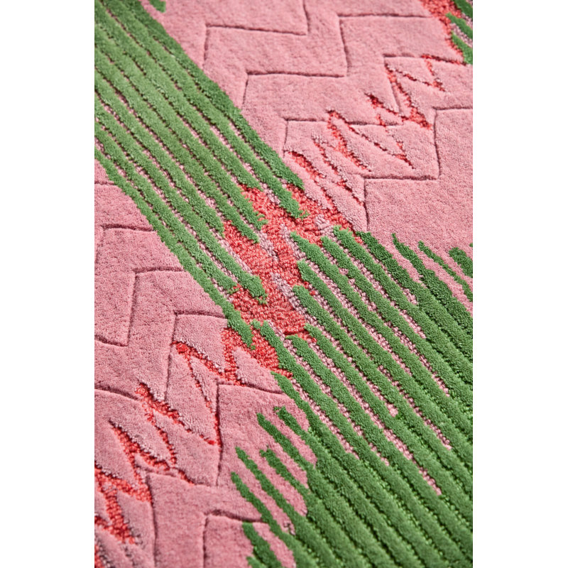 Wilderness Hand Tufted Wool/Viscose Abstract Area Rug in Peridot/Emerald, Rectangle 6'7" x 9'2"