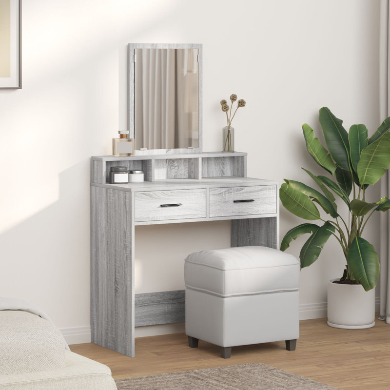 79 X 41 X 140 Cm Mirror Vanity Unit, Grey Sonoma