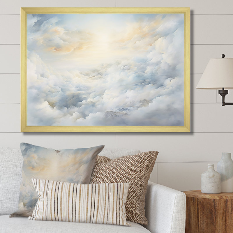 «Clouds Charm In Winter I», reproduction sur toile, H 12 po x l 20 po x P 1 po, Cadre doré simple