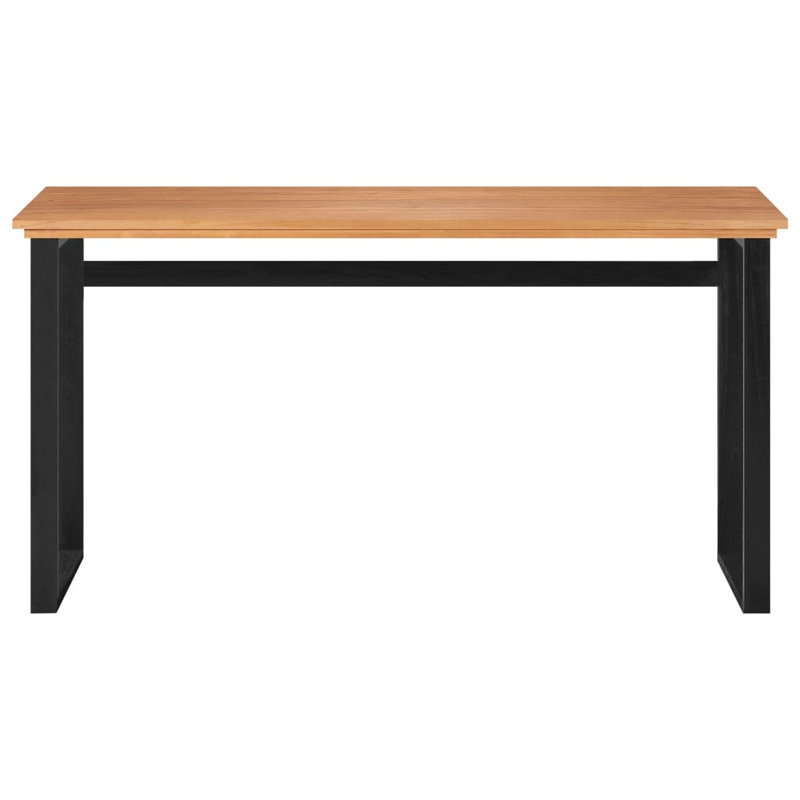 Bureau Console Bureau d'ordinateur Bureau à domicile Bureau d'étude Teck en bois massif, Noir, noir, noir, noir