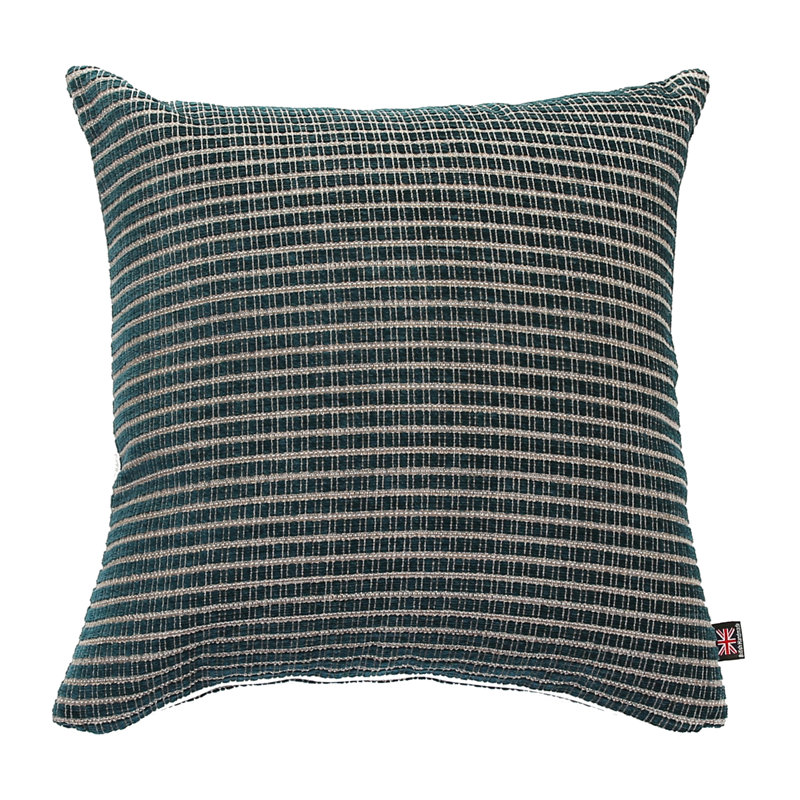 Alpine Striped Square Cushion, Large, Teal