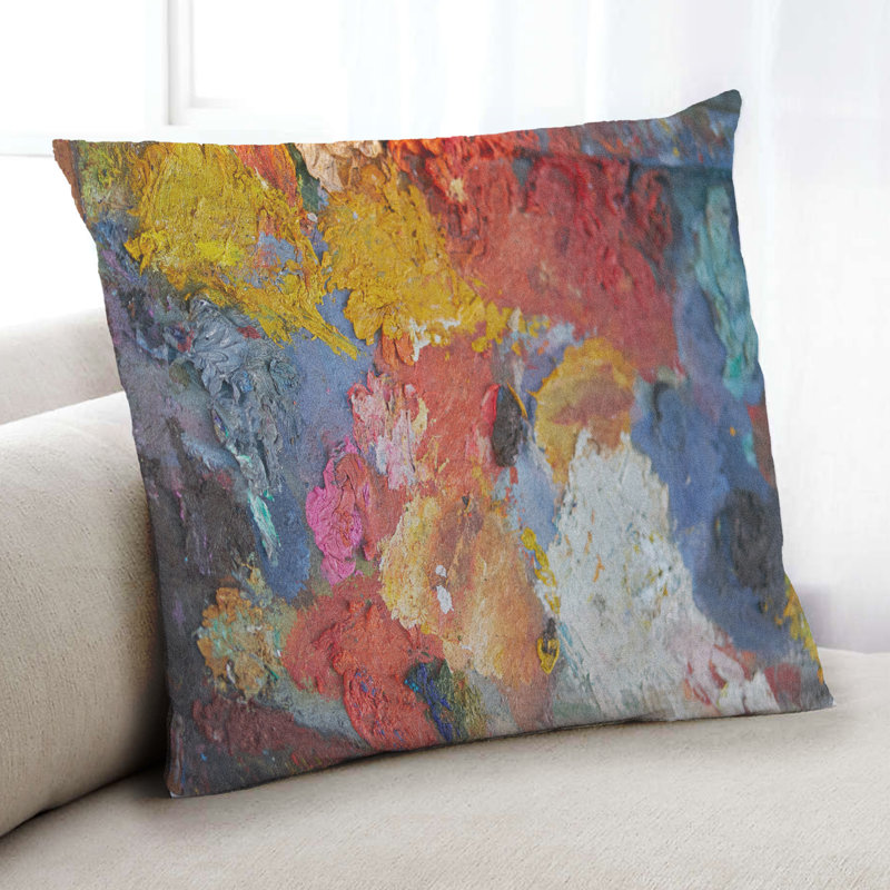 Abstract Throw Pillow, Microsuede