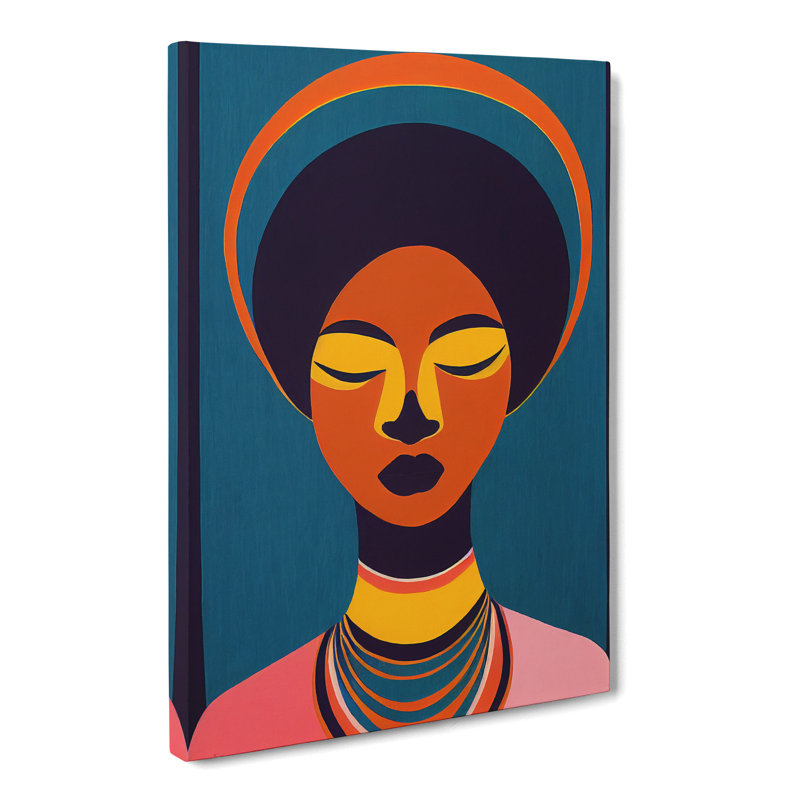 African Woman Abstract Silhouette - Wrapped Canvas, 50cm H x 35cm W x 3cm D