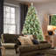 Arbre de Noël 5 pi avec 200 lumières DEL blanc chaud - 694 pointes en PVC et aiguilles dures, 51 pommes de pin, conception à branches articulées, support en métal robuste - arbre de Noël réaliste-1523451113-1523451110