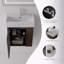 Ensemble de meuble-lavabo flottant 21,6 po, armoire murale en contreplaqué mural avec lavabo en céramique et portes à fermeture en douceur pour les petites salles de bain, brun-1485575188