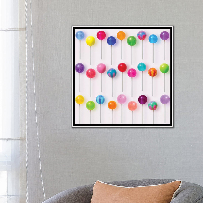 « Sucettes colorées » par Erin Summer-impression d’art graphique, Pas de tapis, H 26 po x l 26 po x P 1,5 po