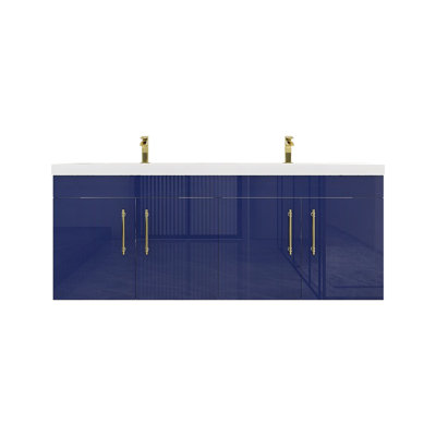 Ensemble de meuble-lavabo double mural Romer