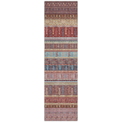 Machine Washable Indoor/Outdoor Meredith ACN2160 Striped Rug