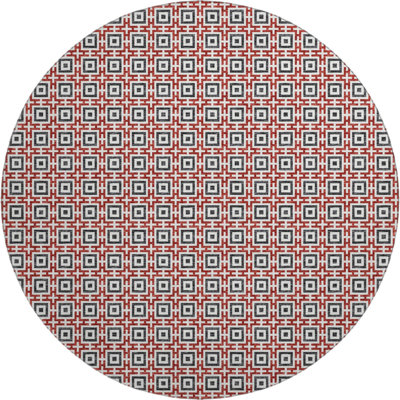 Premium Machine Washable Vaseem AMF139 Red Rug