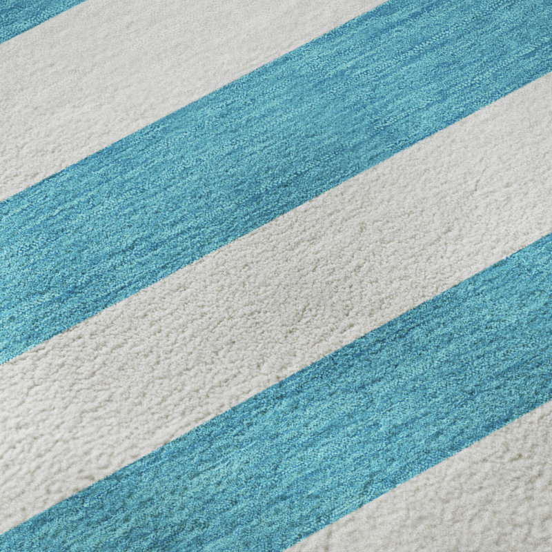 Premium Machine Washable Cerrito AMF528 Teal Rug, Rectangle 10' x 14'