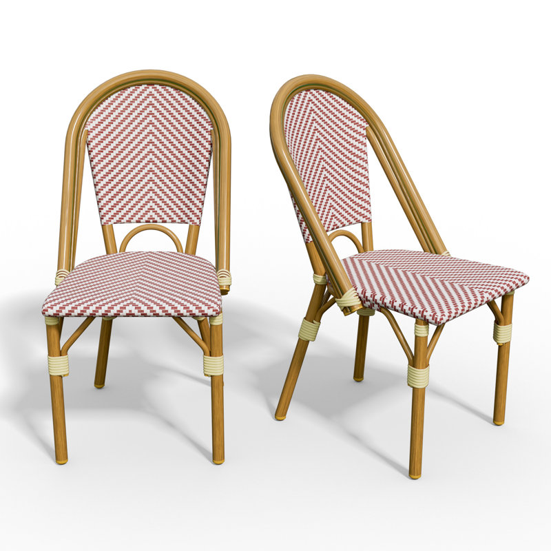 Chaise d'appoint Kasie, Rouge / Brun