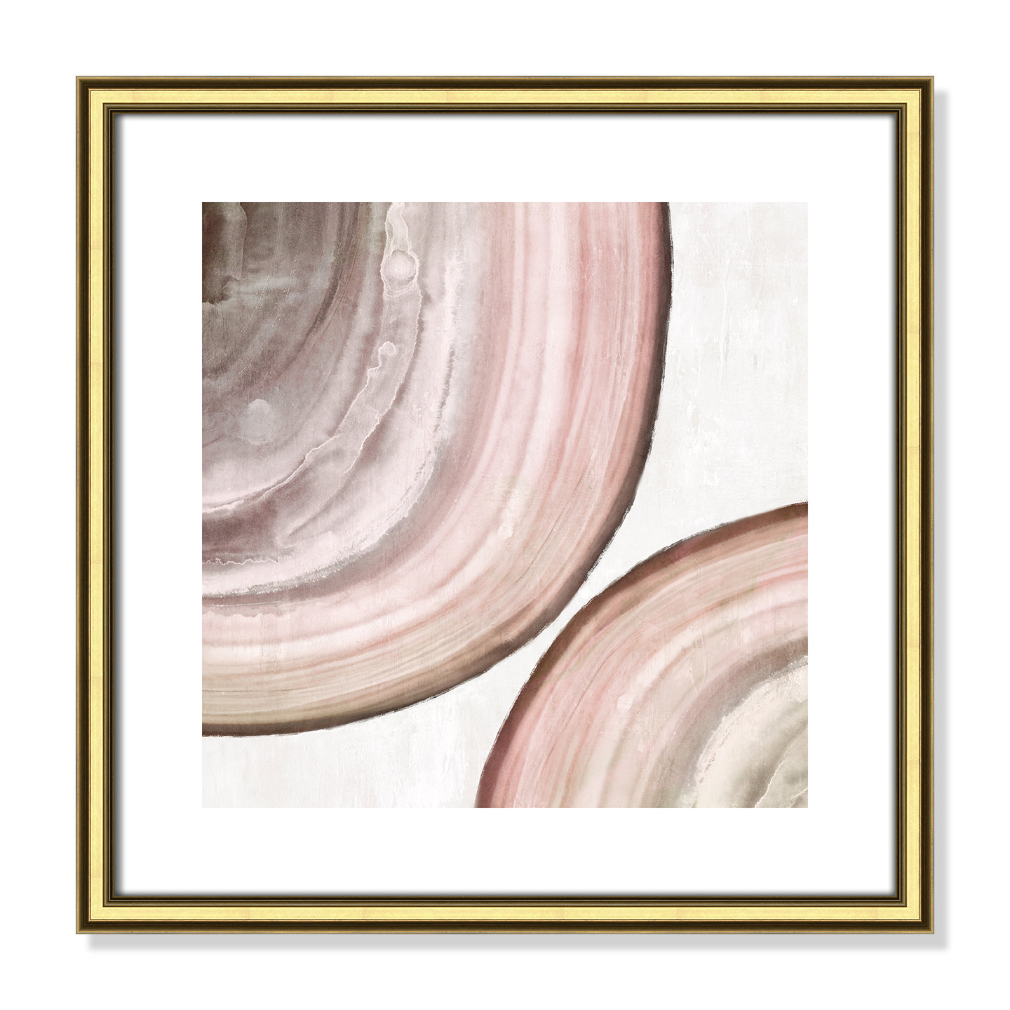 Boyd "Endless Blush" Painting by Eva Watts, 18.25" H x 18.25" W x 0.88" D, Gold Framed Paper