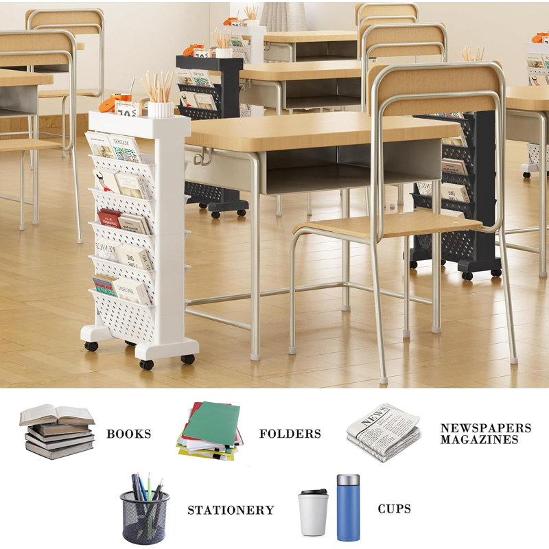 Book Storage Organization With Wheels