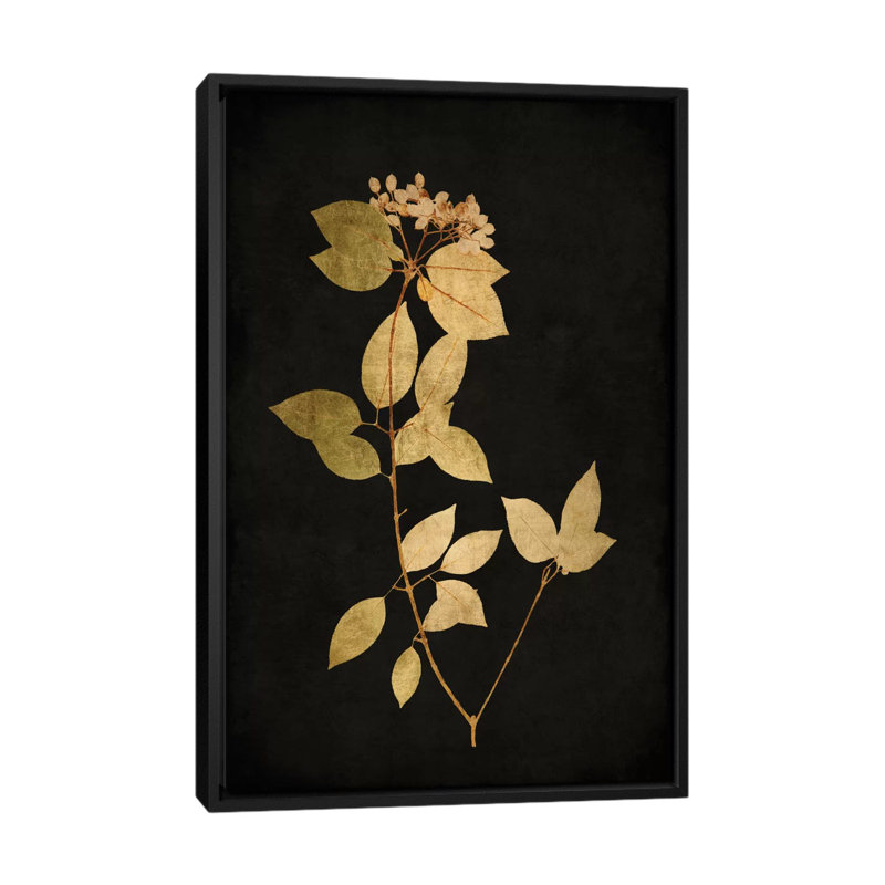 « golden nature vi », reproduction d’impression sur toile, H 26 po x l 18 po x P 1,5 po, Toile avec cadre noir, Pas de tapis