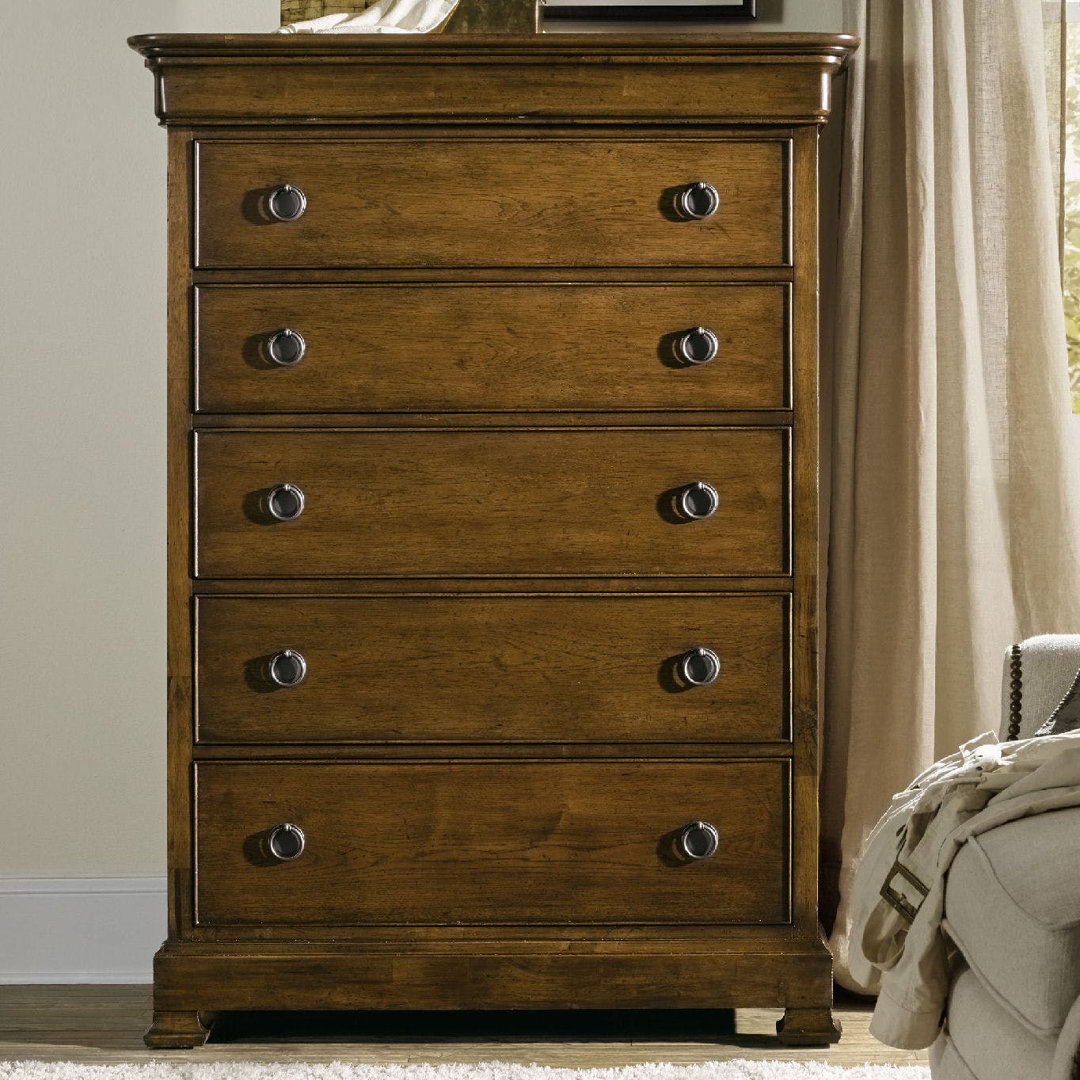 Archivist Solid Wood 44'' W 5 - Drawer Dresser Hooker Furniture