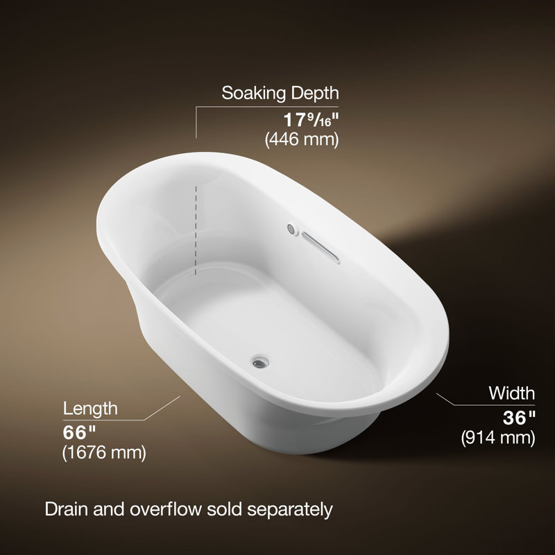 Kohler 66" x 36" c Bath with Bask Heated Surface
