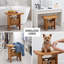 Tabouret de douche 18 po intérieur / extérieur en bois de teck avec panier en osier tressé