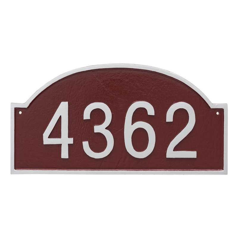 Dover 1-Line Wall Address Plaque, White / Black, Yes