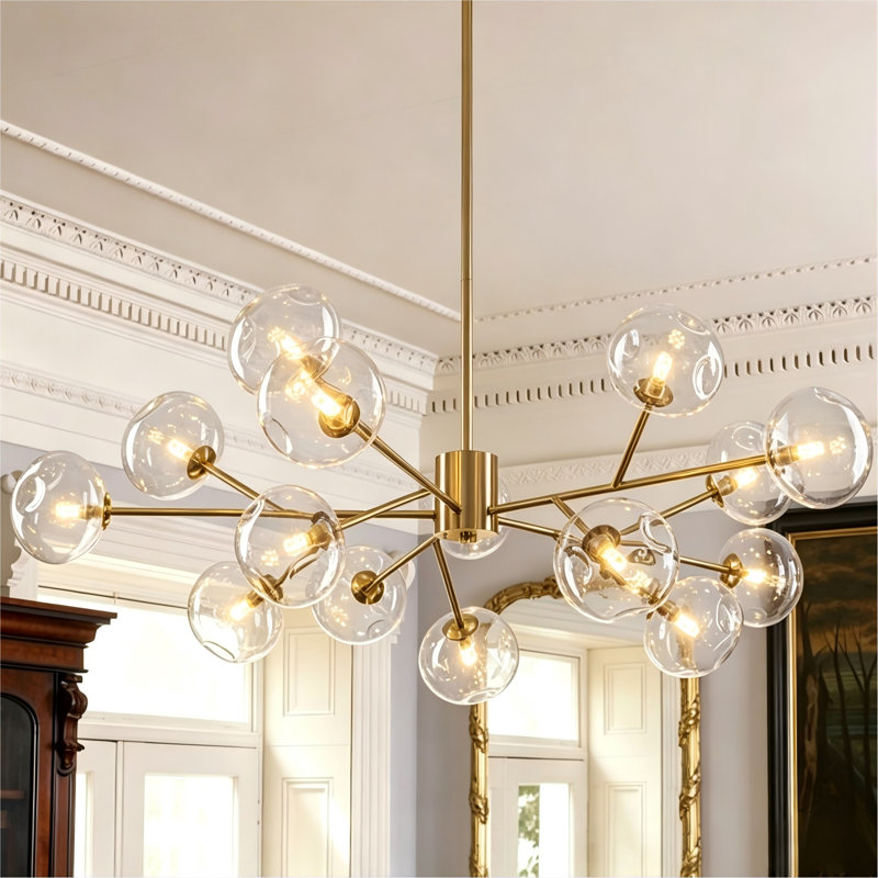 Burness 15 - Light Sputnik Modern Linear Modern Glass Bubble Dining Chandelier