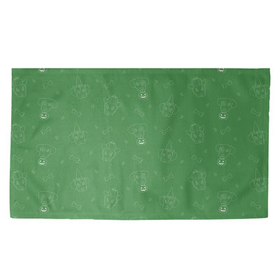 Tapis vert/blanc fait main