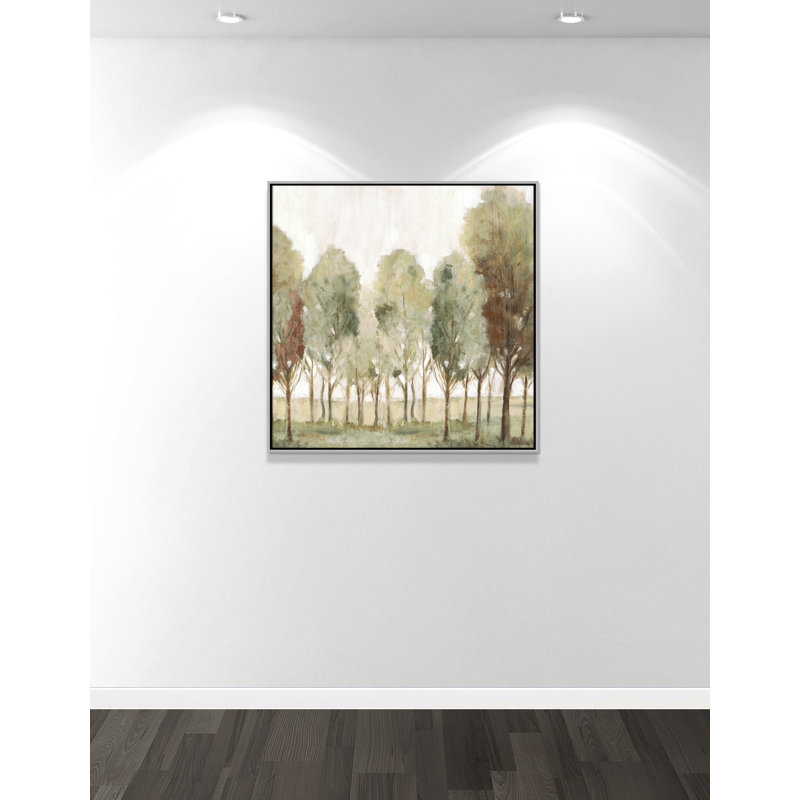 «Silent Fall I Print» par Eva Watts, Toile avec cadre, Flottant argent, L 37,5 po x H 37,5 po
