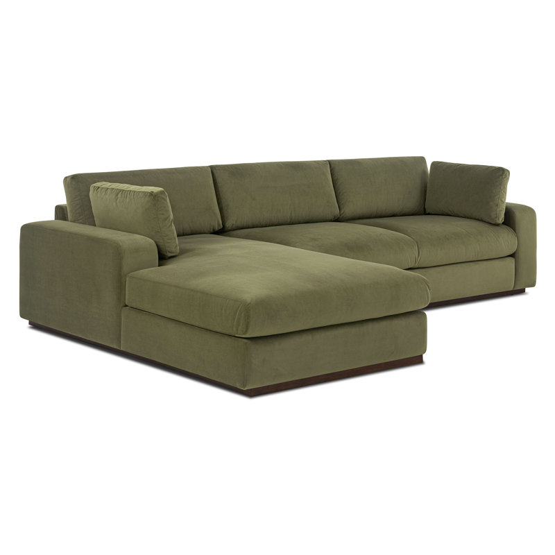 Malaga 134" Performance Velvet Sectional Sofa, Left Hand Facing