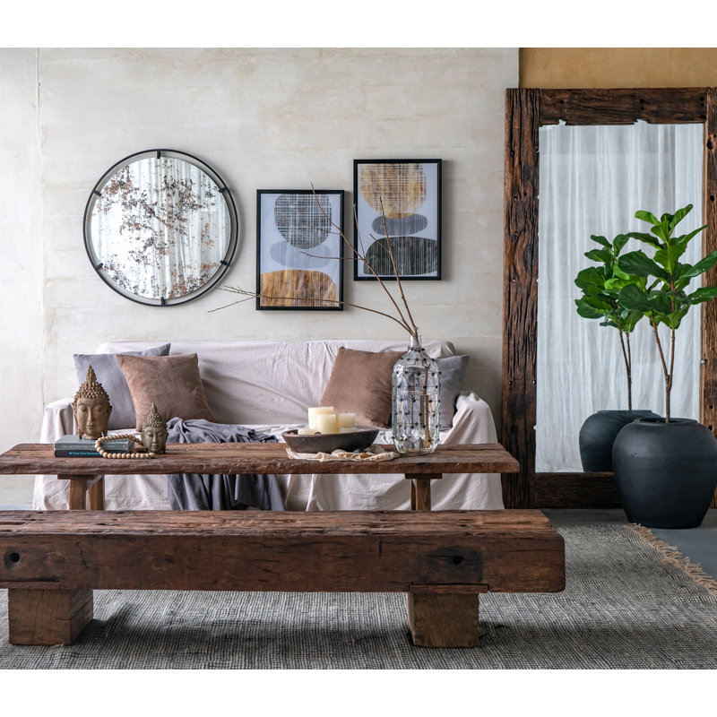 Iron Frame Vertical Round Mirror