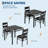 Dining Table Set for 2, Wood Kitchen Table with 2 Upholstered Chairs, Kitchen Table Chairs Set of 2 w/ Collision Angle for Small Space, Kitchen Room, Apartment