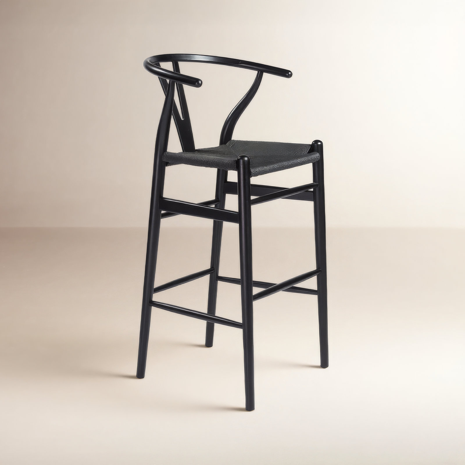 Fairbanks Solid Wood Bar/Counter Stool, Black, Black, Bar Stool (30.1" Seat Height)