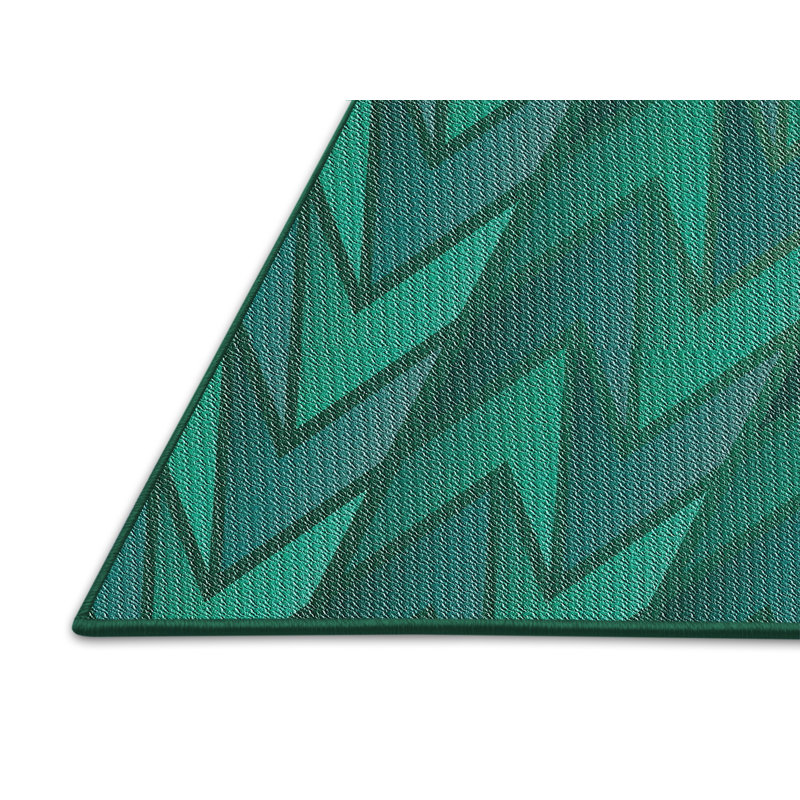Tapis vert à chevrons Koffler, Rectangle 5 pi x 7 pi