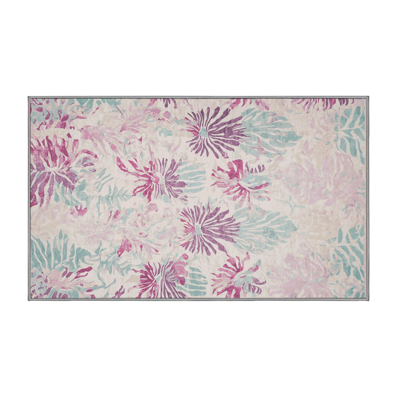 Machine Washable Gray Area Rug, Rectangle 2' x 3'
