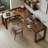 Light-walnut L-Shaped Solid Wood with 3 drawers desk-109691593-109691597